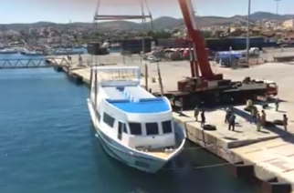 Η καθέλκυση του ταχύπλοου ΖΕΦΥΡΟΣ της SAOS Ferries στο λιμάνι του Λαυρίου (video)