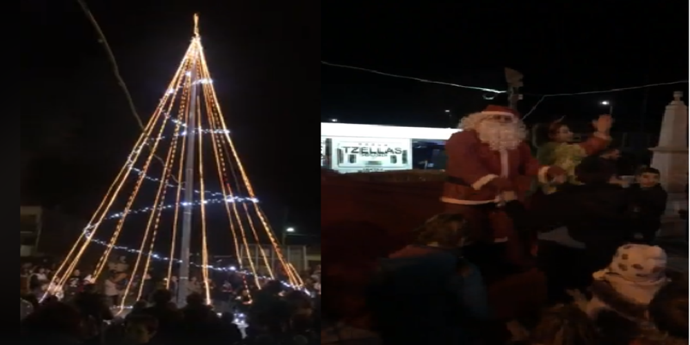 Εντυπωσιακή φωταγώγιση του χριστουγεννιάτικου δέντρου στο Θούριο Ορεστιάδας (video)