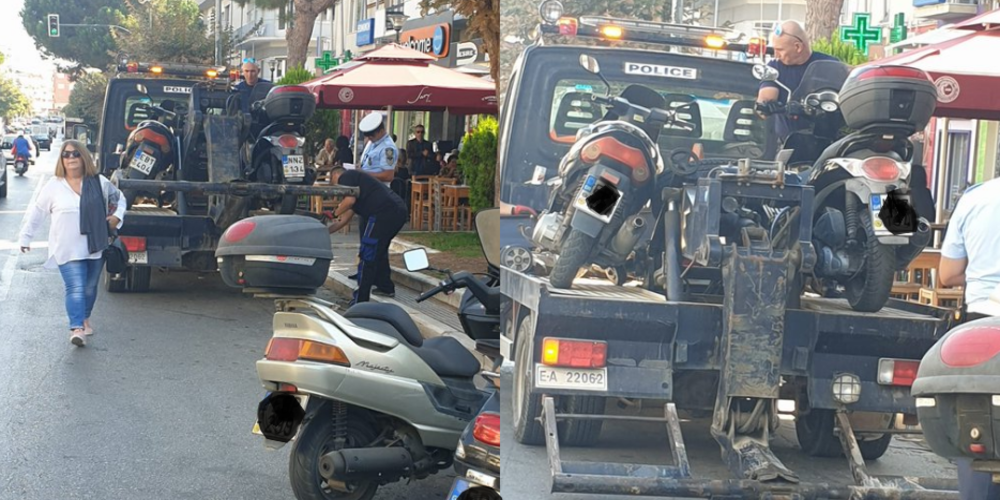 Αλεξανδρούπολη: Εξόρμηση με γερανούς της Τροχαίας, που “μάζεψε” παράνομα σταθμευμένα δίκυκλα και αυτοκίνητα