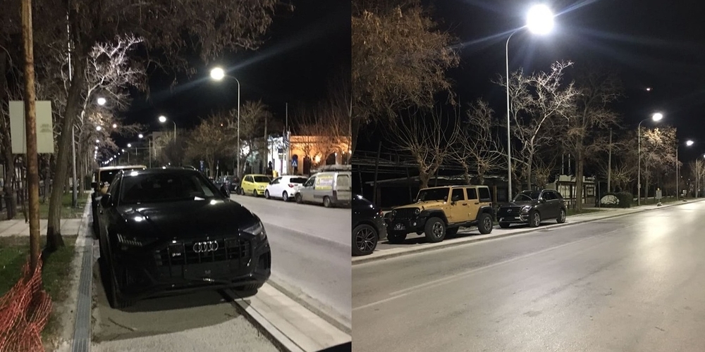 Οκτώ πολυτελή τουρκικά αυτοκίνητα πάρκαραν πάνω στον υπό κατασκευή ποδηλατόδρομο – Ξήλωσε πινακίδες η Τροχαία