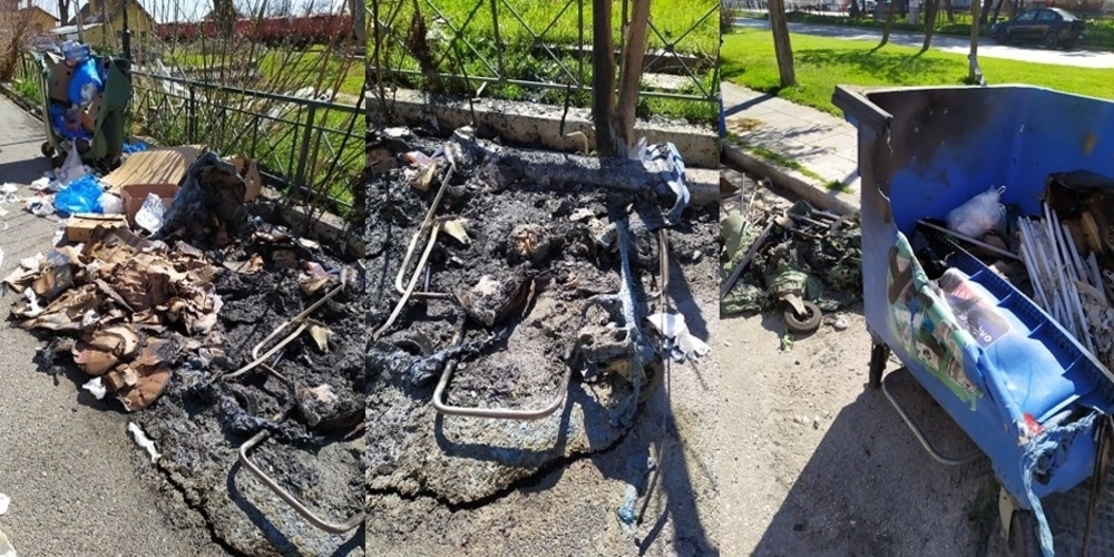 Αλεξανδρούπολη: Ηλίθιοι κάφροι, έκαψαν 10 καινούργιους μπλε κάδους ανακύκλωσης