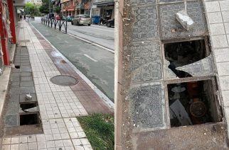 Αλεξανδρούπολη: Πολύ επικίνδυνο για τους πεζούς, γυάλινο, σπασμένο φρεάτιο στην Λεωφόρο Δημοκρατίας