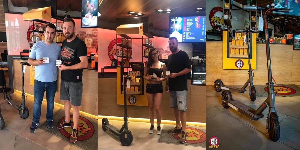 Δυο τυχεροί κέρδισαν τα ηλεκτρικά πατίνια στο διαγωνισμό του Μikel Coffee Αλεξανδρούπολης