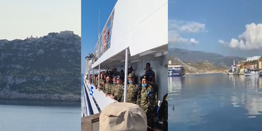 ΒΙΝΤΕΟ-Ανατριχίλα: Έλληνες στρατιώτες τραγουδούν τον Εθνικό Ύμνο, φτάνοντας στο Καστελόριζο όπου θα υπηρετήσουν