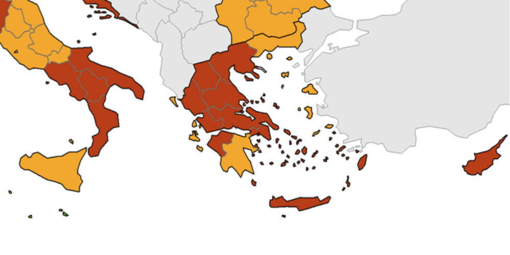 «Κιτρίνισε» η Θράκη στον Ευρωπαϊκό χάρτη (με συνδυασμό τεστ – κρουσμάτων – δείκτη θετικότητας