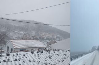 Έβρος: Στα… λευκά η Σαμοθράκη. Κλειστά τα σχολεία σήμερα και αύριο στο νησί (ΒΙΝΤΕΟ)